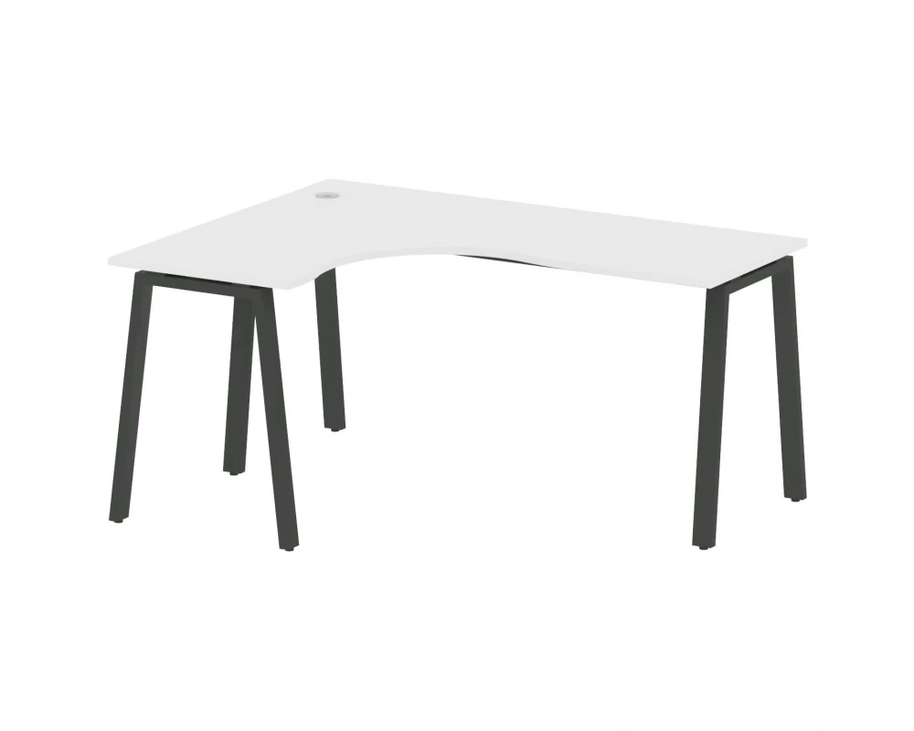 Стол криволинейный левый на А-образном м/к 160x120x75 Metal System