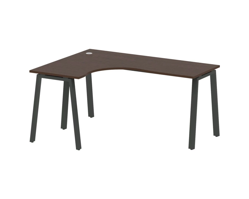 Стол криволинейный левый на А-образном м/к 160x120x75 Metal System
