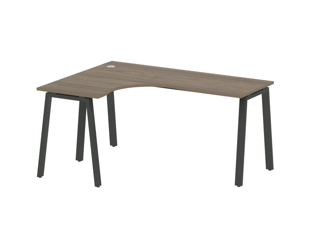 Стол криволинейный левый на А-образном м/к 160x120x75 Metal System