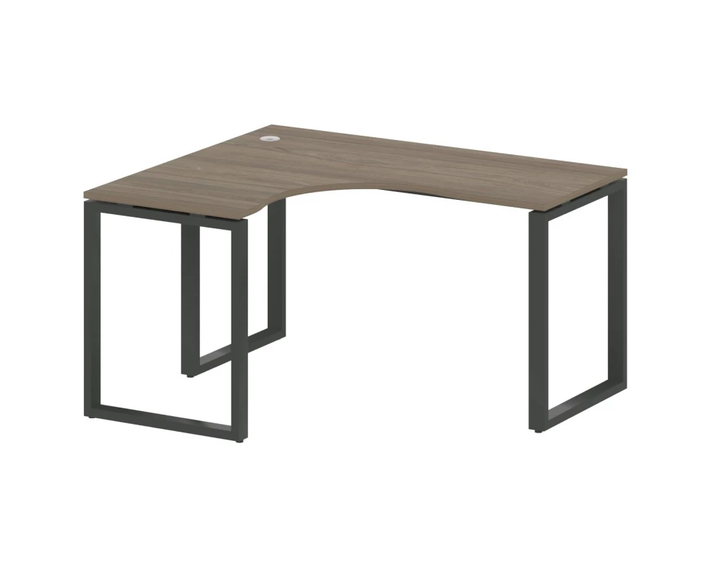 Стол криволинейный левый на О-образном м/к 140x120x75 Metal System