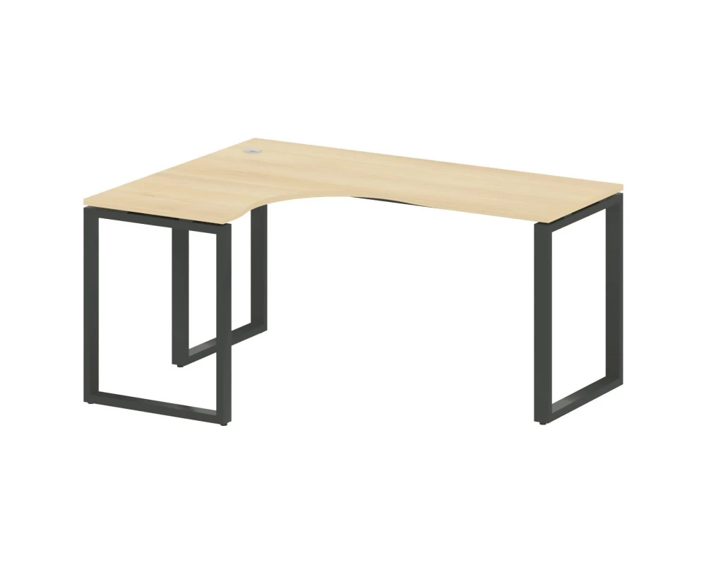 Стол криволинейный левый на О-образном м/к 160x120x75 Metal System