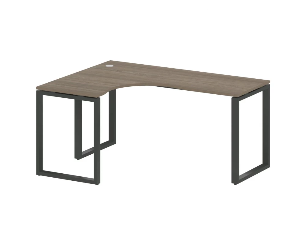 Стол криволинейный левый на О-образном м/к 160x120x75 Metal System