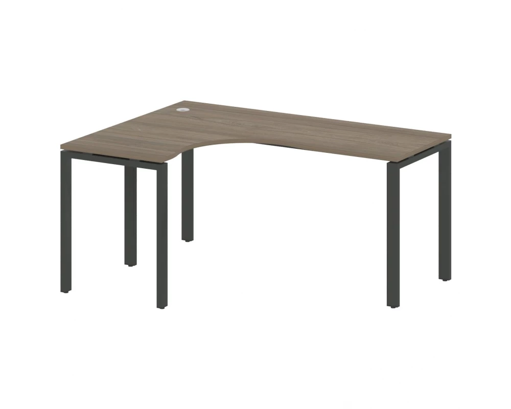 Стол криволинейный левый на П-образном м/к 160x120x75 Metal System