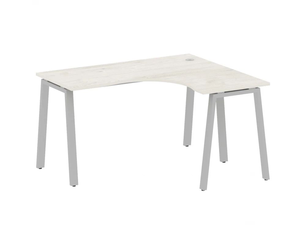 Стол офисный угловой правый на А-образном м/к 140x120x75 Metal System