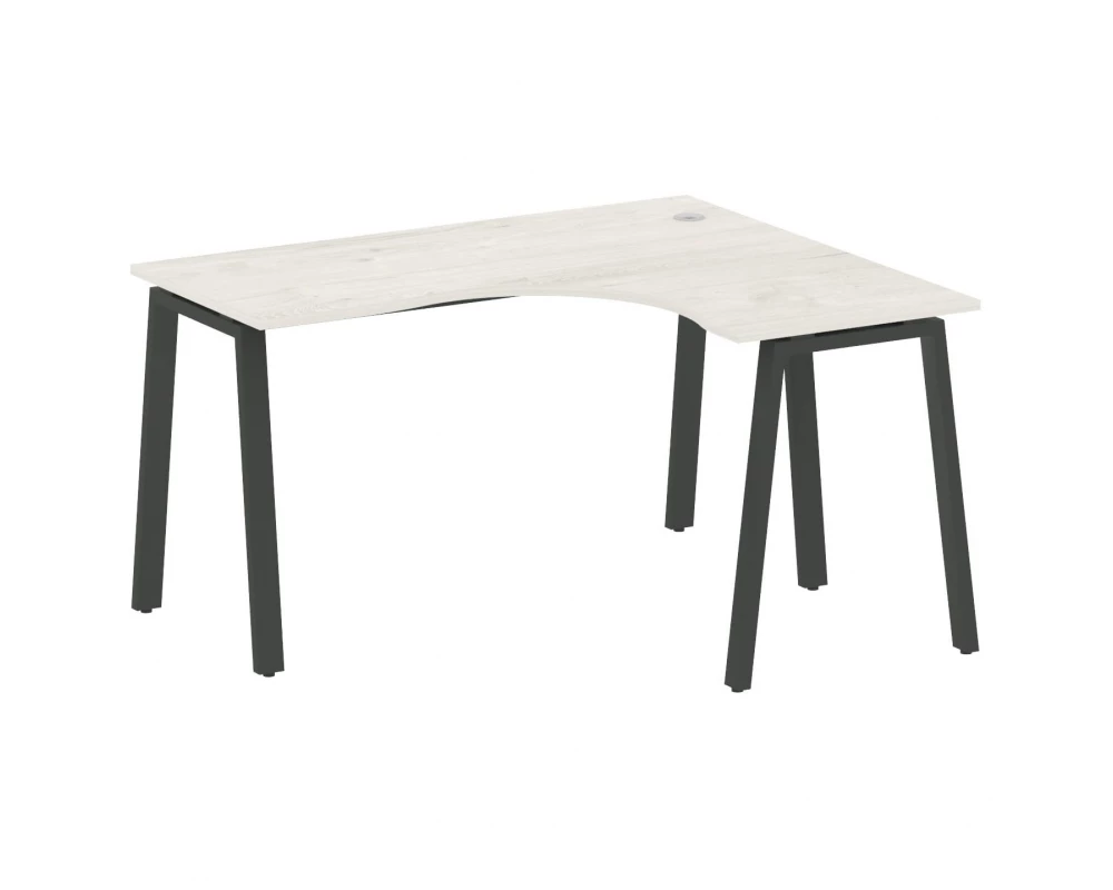 Стол офисный угловой правый на А-образном м/к 140x120x75 Metal System