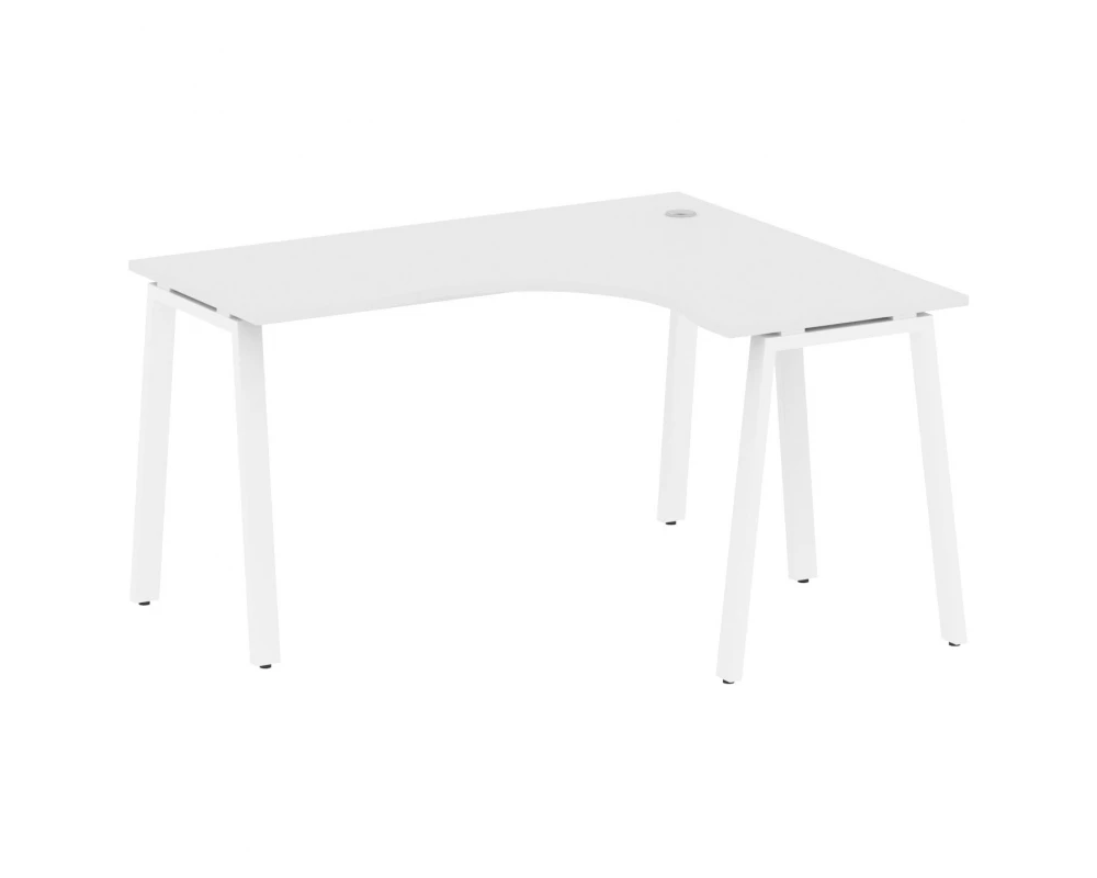 Стол офисный угловой правый на А-образном м/к 140x120x75 Metal System