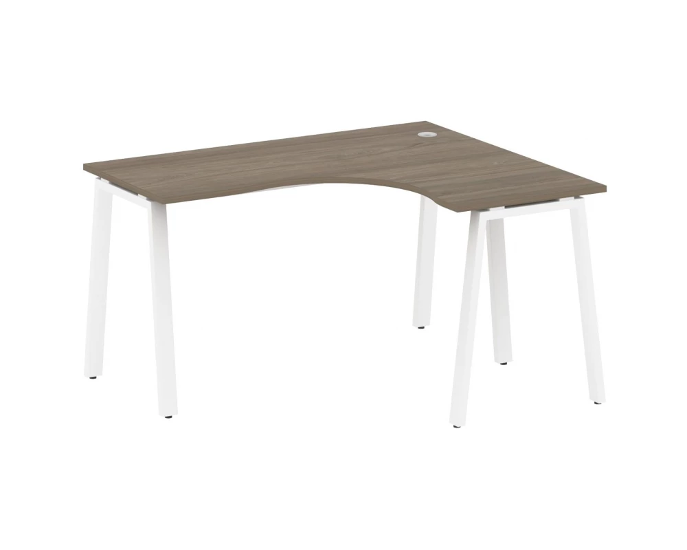 Стол офисный угловой правый на А-образном м/к 140x120x75 Metal System