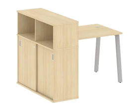 Стол письменный на А-образном м/к с опорным шкафом-купе 141x112x109,8 Metal System images