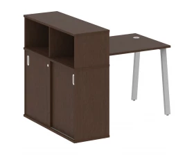 Стол письменный на А-образном м/к с опорным шкафом-купе 141x112x109,8 Metal System images