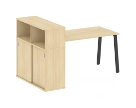 Стол письменный на А-образном м/к с опорным шкафом-купе 181x112x109,8 Metal System images