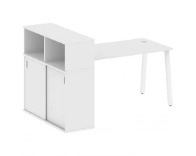 Стол письменный на А-образном м/к с опорным шкафом-купе 181x112x109,8 Metal System images