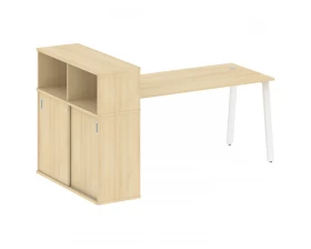 Стол письменный на А-образном м/к с опорным шкафом-купе 201x112x109,8 Metal System images