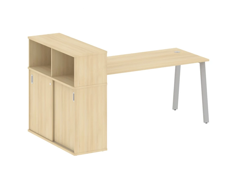 Стол письменный на А-образном м/к с опорным шкафом-купе 201x112x109,8 Metal System