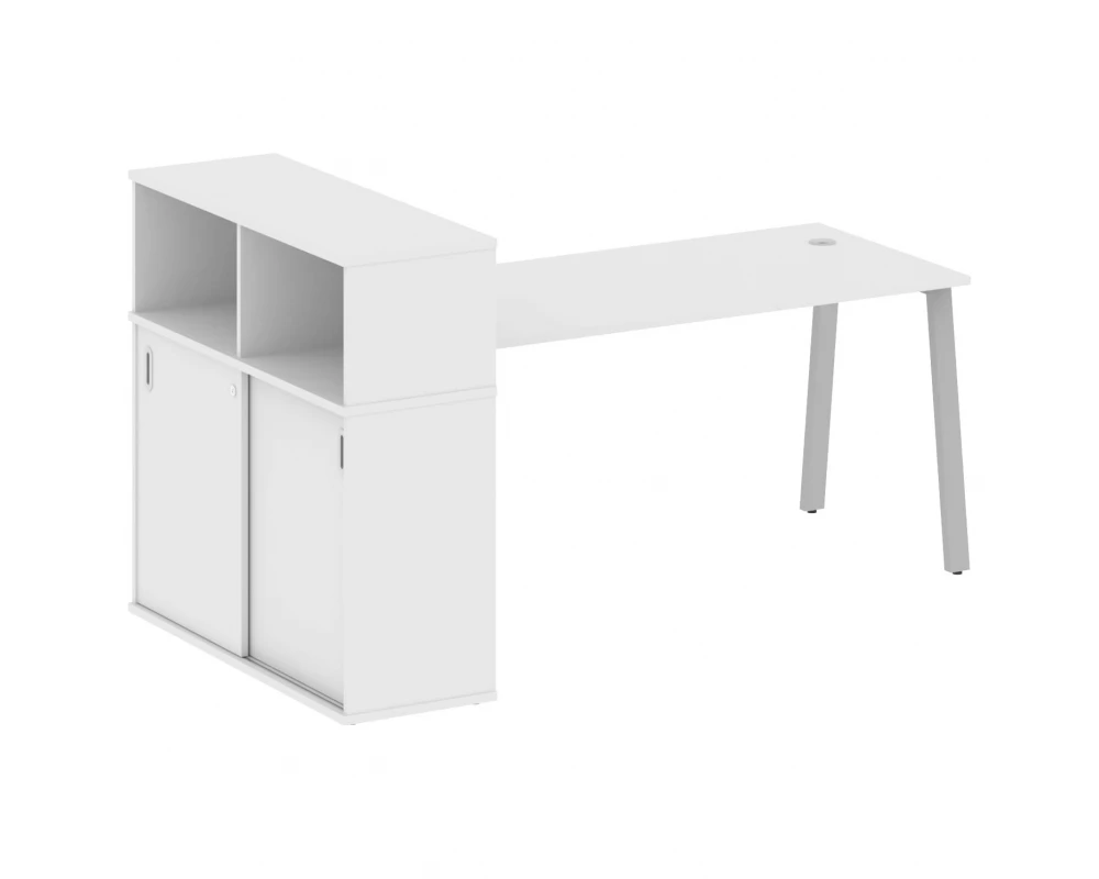 Стол письменный на А-образном м/к с опорным шкафом-купе 201x112x109,8 Metal System