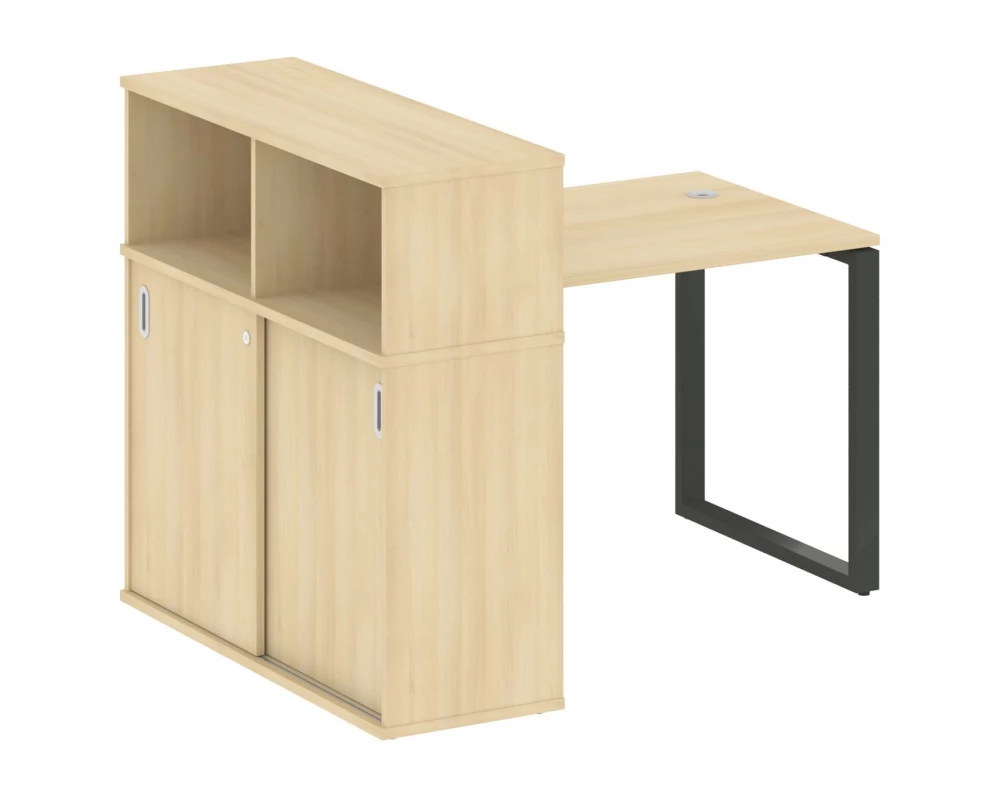 Стол письменный на О-образном м/к с опорным шкафом-купе 141x112x109,8 Metal System