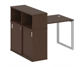 Стол письменный на О-образном м/к с опорным шкафом-купе 141x112x109,8 Metal System images