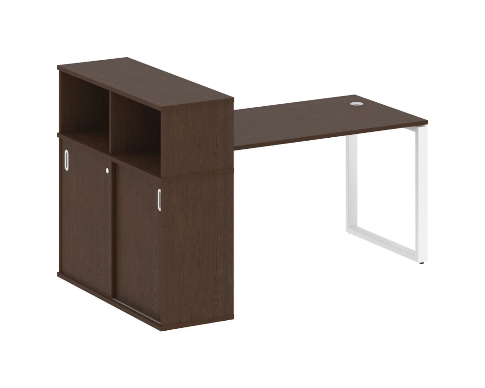 Стол письменный на О-образном м/к с опорным шкафом-купе 181x112x109,8 Metal System