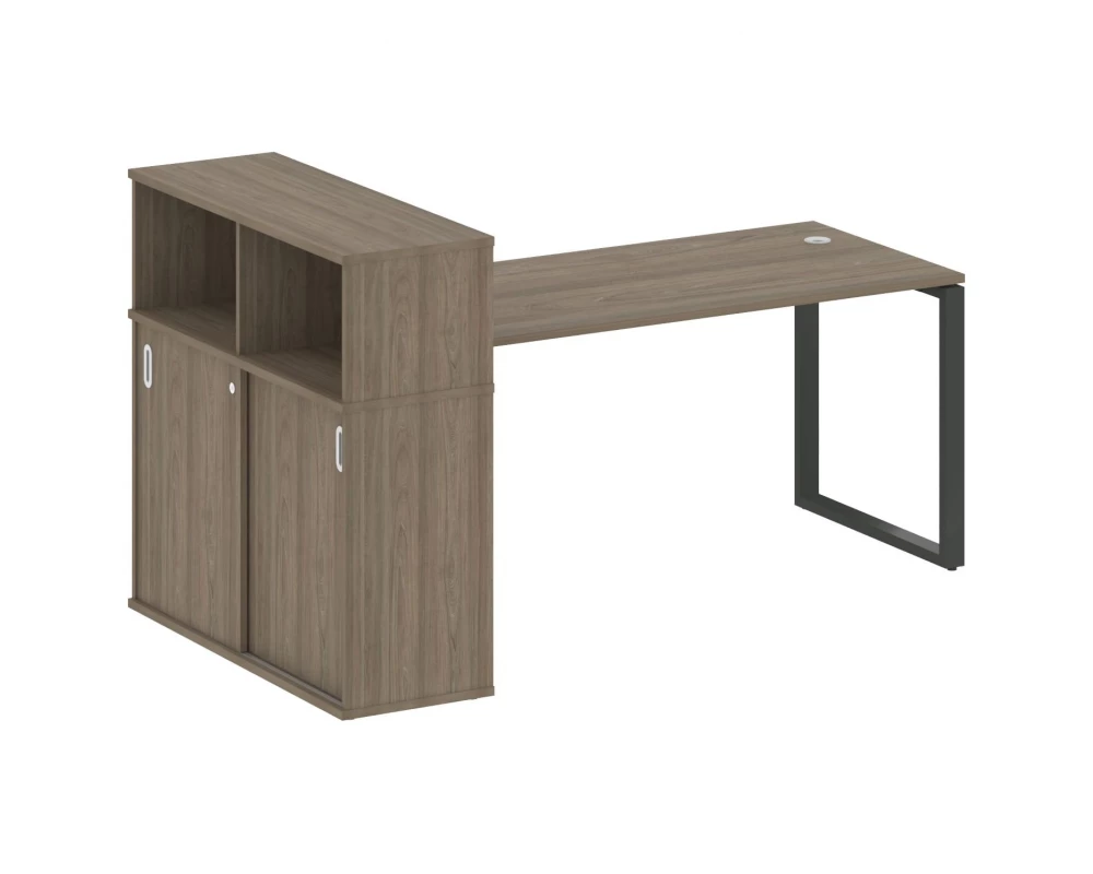 Стол письменный на О-образном м/к с опорным шкафом-купе 201x112x109,8 Metal System