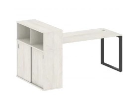 Стол письменный на О-образном м/к с опорным шкафом-купе 201x112x109,8 Metal System images