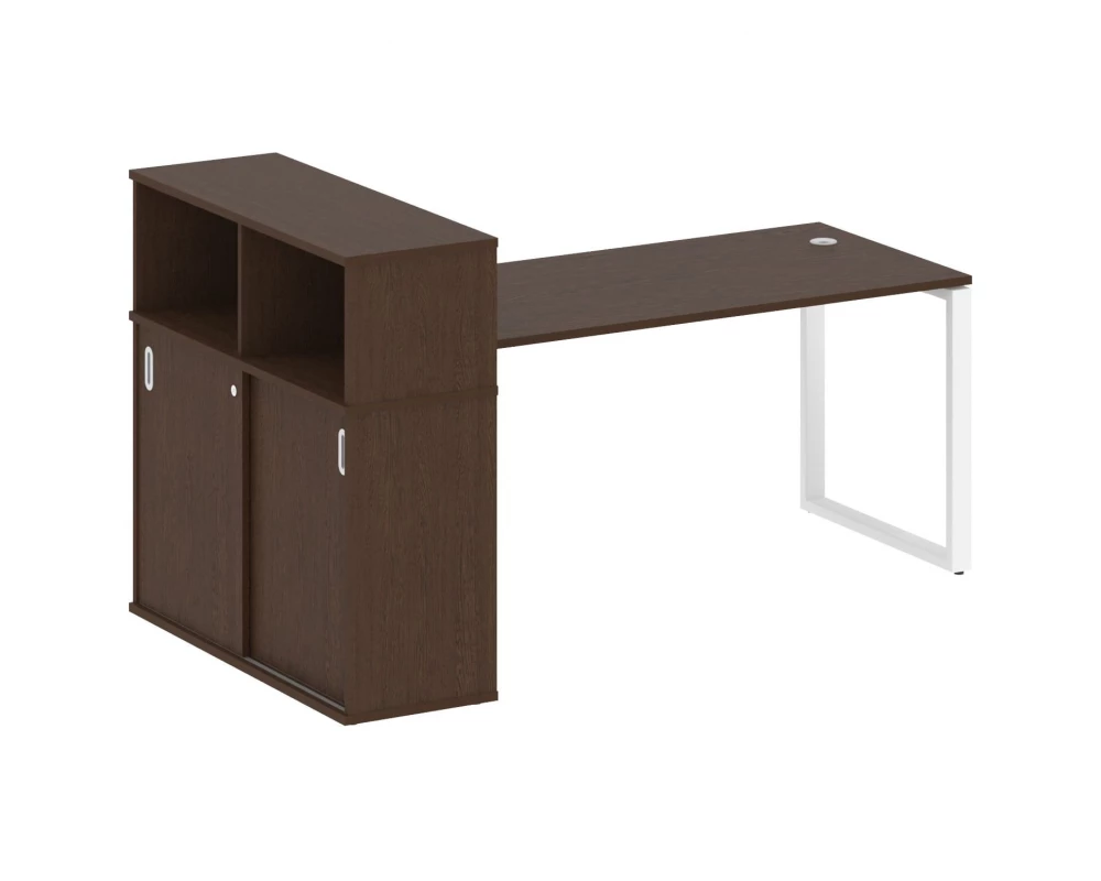 Стол письменный на О-образном м/к с опорным шкафом-купе 201x112x109,8 Metal System