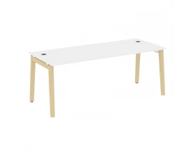 Стол рабочий руководителя, опоры - массив дерева 198x80x75 Onix Wood Direct images