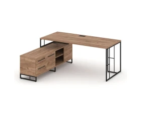 Стол руководителя с опорной тумбой левый 1780x1600x750 Rift Direct images