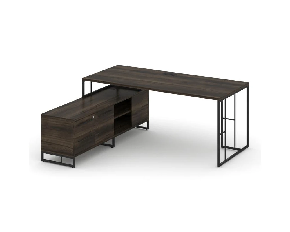 Стол руководителя с опорной тумбой левый 1780x1600x750 Rift Direct