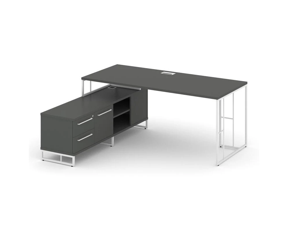 Стол руководителя с опорной тумбой левый 1780x1600x750 Rift Direct