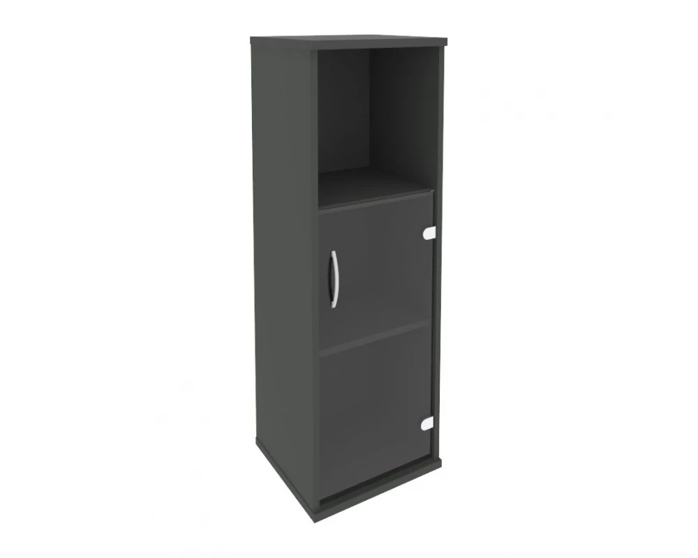 Шкаф средний узкий правый 1 низкая дверь стекло Riva