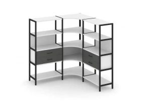 Трехсекционный угловой стеллаж четырехярусный с ящиками 1590х1590х1613 Shelf System images