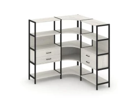 Трехсекционный угловой стеллаж четырехярусный с ящиками 1590х1590х1613 Shelf System images