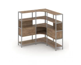 Трехсекционный угловой стеллаж четырехярусный с ящиками 1590х1590х1613 Shelf System images