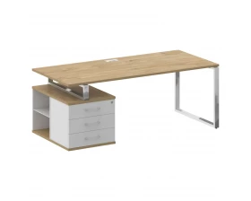 Стол для руководителя с опорной тумбой , левый 200 Shift images