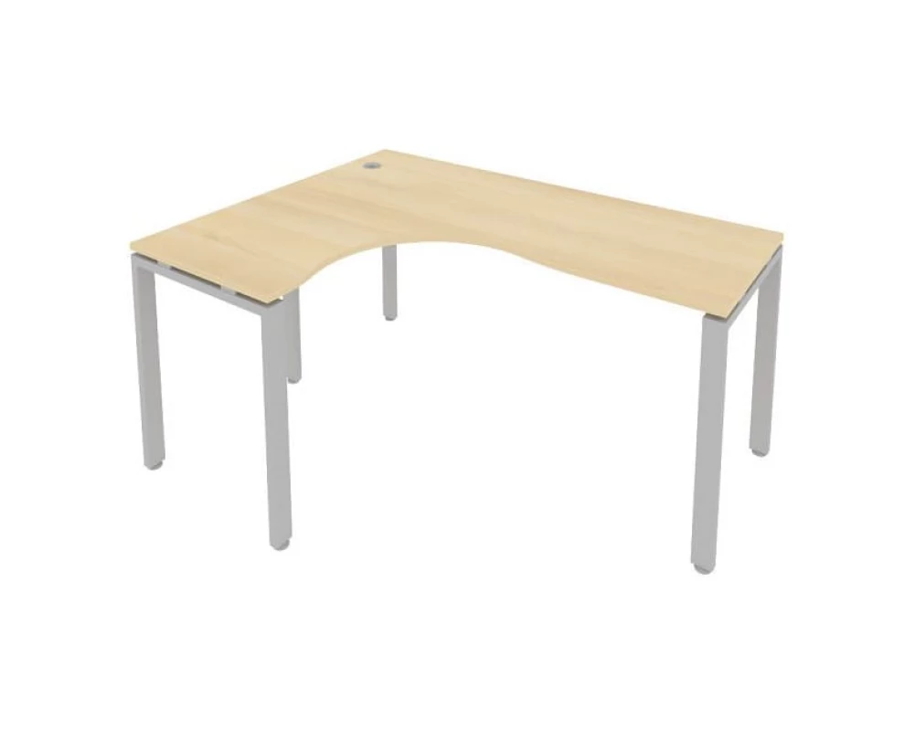 Стол криволинейный левый на П-образном м/к 160x120x75 Metal System