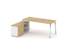 Стол письменный с греденцией левой на А-образном каркасе 1380x700x750 Style Project Direct Lux images