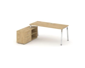 Стол письменный с греденцией левой на А-образном каркасе 1980x700x750 Style Project Direct Lux images