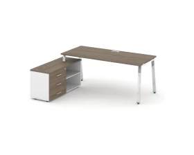 Стол письменный с греденцией левой на А-образном каркасе 1980x700x750 Style Project Direct Lux images