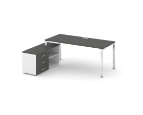 Стол письменный с греденцией левой на П-образном каркасе 1380x700x750 Style Project Direct Lux images