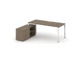 Стол письменный с греденцией левой на П-образном каркасе 1580x700x750 Style Project Direct Lux images