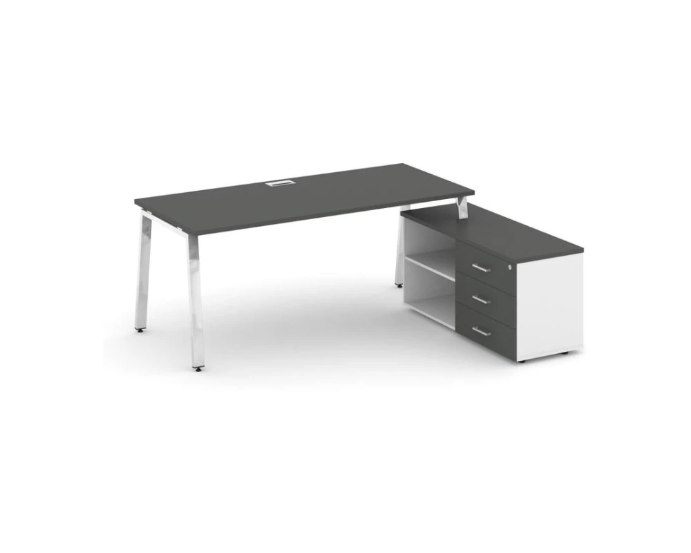 Стол письменный с греденцией правой на А-образном каркасе 1780x700x750 Style Project Direct Lux