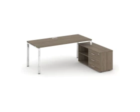 Стол письменный с греденцией правой на П-образном каркасе 1380x800x750 Style Project Direct Lux images