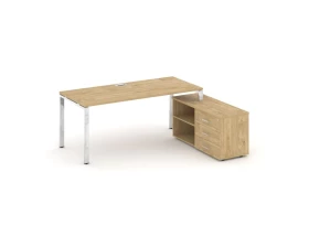 Стол письменный с греденцией правой на П-образном каркасе 1380x800x750 Style Project Direct Lux images