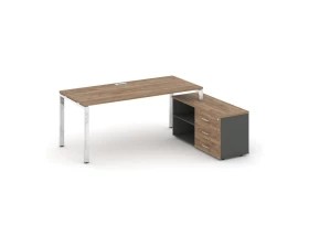 Стол письменный с греденцией правой на П-образном каркасе 1380x800x750 Style Project Direct Lux images