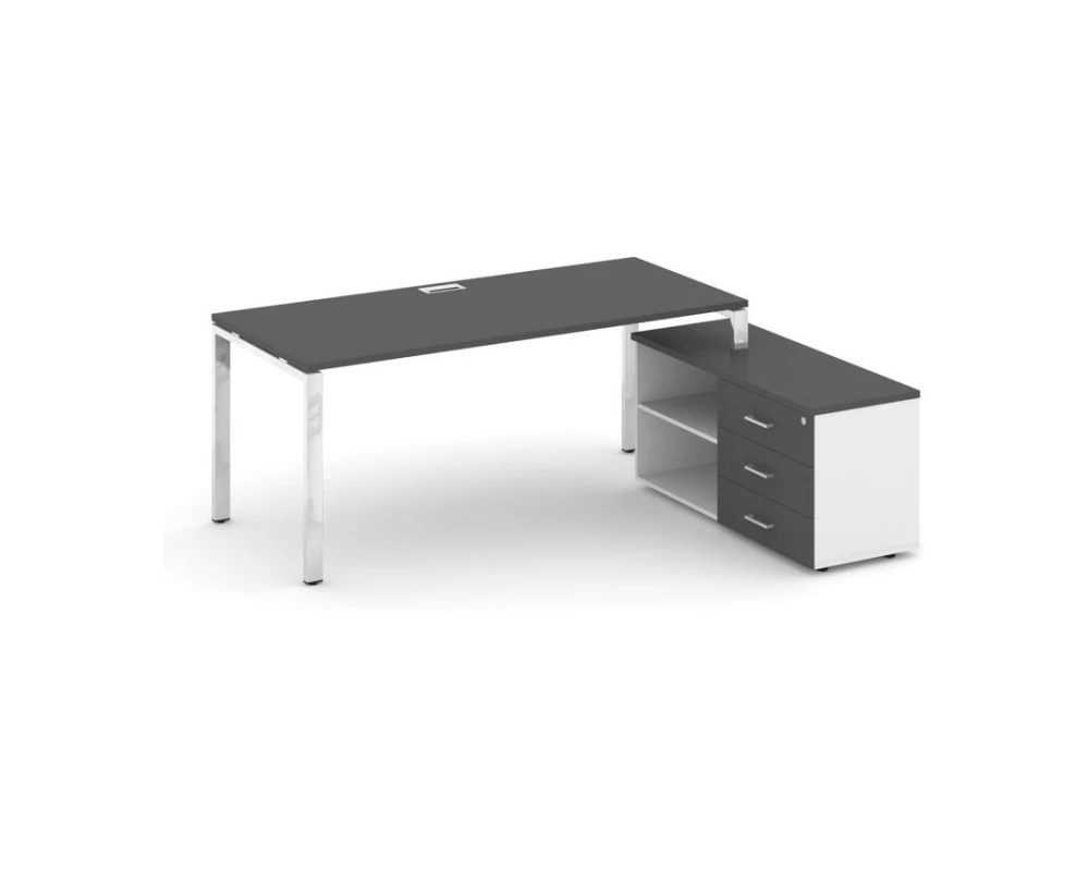 Стол письменный с греденцией правой на П-образном каркасе 1380x800x750 Style Project Direct Lux