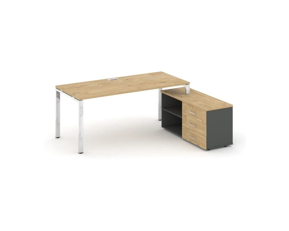 Стол письменный с греденцией правой на П-образном каркасе 1780x800x750 Style Project Direct Lux