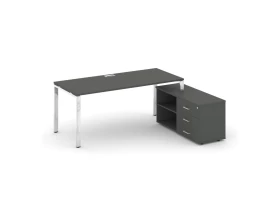 Стол письменный с греденцией правой на П-образном каркасе 1780x800x750 Style Project Direct Lux images