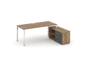 Стол письменный с греденцией правой на П-образном каркасе 1780x800x750 Style Project Direct Lux images