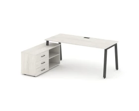 Стол письменный с греденцией левой на А-образном каркасе 1580x1480x750 Style Project Direct images