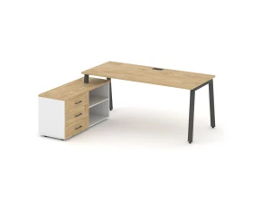 Стол письменный с греденцией левой на А-образном каркасе 1580x1480x750 Style Project Direct images