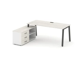 Стол письменный с греденцией левой на А-образном каркасе 1580x1480x750 Style Project Direct images